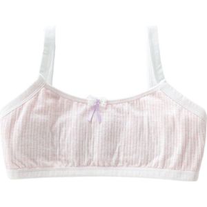 Puberteit Meisjes Crop Top Lace Strik Training Beha Geribbelde Licht Gewatteerde Ondergoed