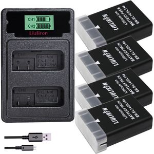 EN-EL14 En EL14 EL14A Oplaadbare Li-Ion Batterij + Led Usb Dual Charger Voor Nikon ENEL14 D5300 D5200 D5100 D3100 D3200 p710