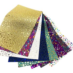 20*33Cm Zeester Glitter Goud Folie Faux Leer Stof Lakens Vinyl Stof Voor Maken Oorbellen Bows,1Yc10213