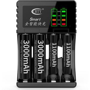 Universele Led Batterij Oplader Voor Aa/Aaa Ni-Mh/Ni-Cd Lithium Nimh Batterij Slimme Lader Intelligente snelle Led Lading