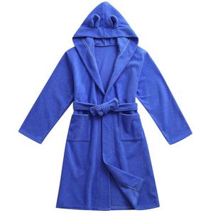 Peuter Jongens Meisjes Solid Hooded Flanel Badjassen Handdoek Nachtjapon Nachtkleding kinderen badjas #3S23