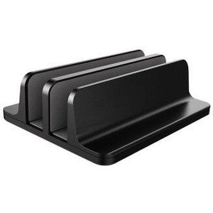 Base Verstelbare Aluminium Notebook Opgericht Dubbele Ruimte Houder Metalen Verticale Bureau Laptop Stand Voor MacBook Voor Oppervlak