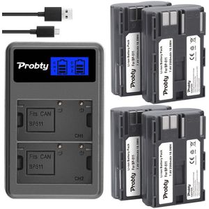 7.4V 2500 Mah BP-511A BP-511 Bp 511 511A BP511 BP511A Batterij + Lcd Usb Lader Voor Canon Eos 40D 300D 5D 20D 30D 50D Camera