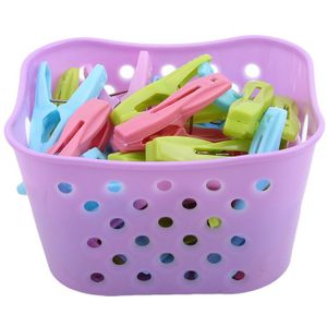 30Pcs Plastic Wasserij Wasknijpers Decoratieve Wasknijpers Wasknijper Organizer Handdoek Wassen Clips Grote Met Mand