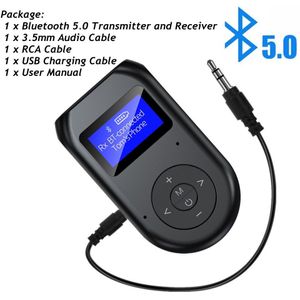 Bggqgg Bt Zender En Ontvanger 3-In-1 Draadloze Bt 5.0 Adapter Met Scherm Lage Latency Audio adapter Voor Tv