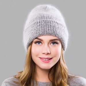 Mode Winter Vrouwen Angola Wollen Gebreide Muts Warme Wol Beanie Outdoor Sport Pet Wollen Cap