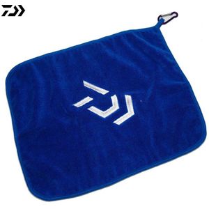 Daiwa Blauw Slijtvaste Ultrafijne Super Zachte Borstel Hengel Speciale Handdoek Veeg Handen Fishing Handdoek Met Gespen
