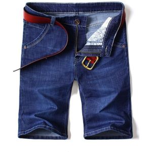 Heren Zomer Stretch Lichtgewicht Blauw Denim Jeans Korte Voor Mannen Jean Shorts Broek Plus Size Grote Maat 42 44 46