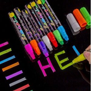 8pcs Liquid Krijt Uitwisbare Markeerstift Fluorescerende Marker Pen Kleurrijke Kunst Schilderij Voor Whiteboard LED Krijtbord School
