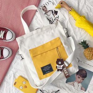 Decor Vrouw Boodschappentas Koreaanse Stijl Crossbody Canvas Totes Multifunctionele Meisjes Boek Tas Rugzak