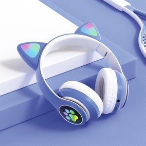 Udj Draadloze Bluetooth Kat Oor Headset Ondersteunt Hoofd Gemonteerde Rgb Adapter PS4 Gamer Pc Telefoon Led Kinderen Helm met Microphon