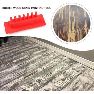 2 stks/set Rubber Rode Cilinder Houtnerf Patroon Graining Muur DIY Schilderen Gereedschap Woondecoratie Verf Tool