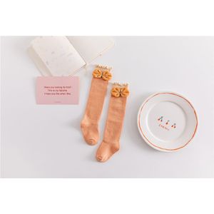 Kleine Meisjes Ademend Knie Sokken, Lente Herfst Winter Peuters Zoete Stijl Boog Decoratie Vezelig Zelfkant Kousen