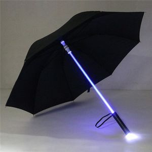 Plastic Rode Vissen Regen Transparant Led Paraplu Mannen Vrouwen Knipperlicht Houder Roller Waterdicht Winddicht Night Paraplu