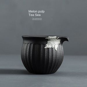 Zwart Aardewerk Pitcher Keramische Openbare Kopje Thee Pot Thee Steengoed Tea Pitcher Theezeefjes Cup Teaset Siteel Theekopje Met Filter