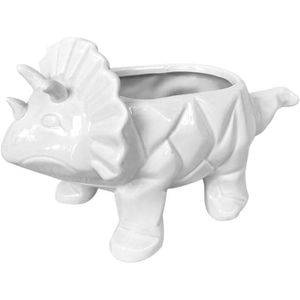 1Pc Vlezige Bloempot Keramiek Triceratops Vorm Bloempot Vetplant Pot Container Desktop Versiering Seedsplants (Roze)