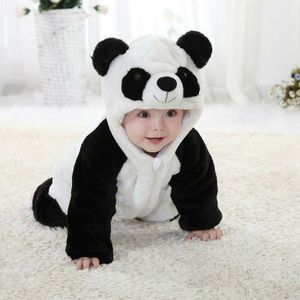 Panda Kostuum Meisje Kleding Zwart Wit Leuke Hooded Klimmen Pyjama Romper Baby Boy Kleding Set