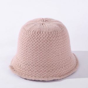 Cokk Hoed Vrouwen Winter Wol Breien Emmer Hoed Vintage Visser Cap Effen Kleur Dikke Warme Winter Cap Japan Koreaanse stijl