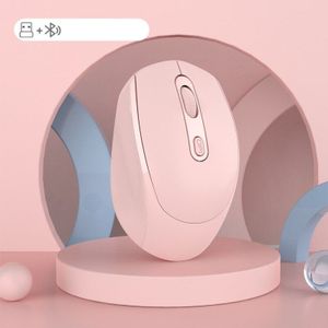 Draadloze Muis Bluetooth Oplaadbare Muis 2.4G Usb Stille Bluetooth 5.0 Muis Mini Geruisloze Muizen Voor Desktop Computer Laptop