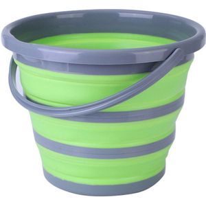 NEEZ Siliconen Opvouwbare Emmer – 10L inklapbare emmer met handgrepen – Veelzijdige vouwemmer voor camping, wasgoed, ramen & buitengebruik (Grijs
