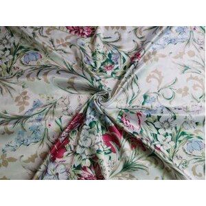 100cm * 148cm print satijnen stof voor naaien Zachte polyester materiaal sjaal stof daffodil