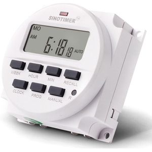 Elektriciteit controle 220 V 16A Digitale Lcd-scherm Programmeerbare Power Tijd Tijdrelais Switch knop