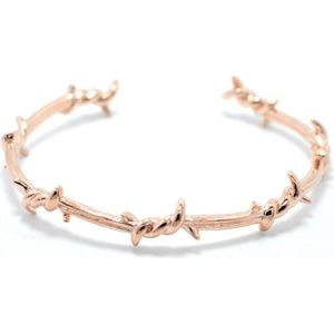Mannen Bangle Open Manchet Twist Doornen Draad Pulsera Titanium Staal Geometrische Armband Bangles 16-20 cm Prikkeldraad Sieraden