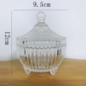 Franse Gekleurd Glas Opslag Pot Tall Kaars Wattenstaafje Doos Met Deksel Aanrecht Snoep Voedsel Sieraden Opslag Pot Woondecoratie