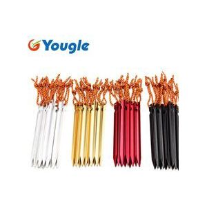 18 cm Professionele 10 Pcs Aluminument Haringen met Touw Stake Camping Wandelen Apparatuur Outdoor Reizen Tent Accessoires