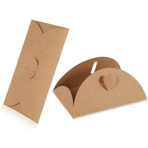 100Pcs Klassieke Kraft Blank Mini Papier Venster Enveloppen Huwelijksuitnodiging Envelop Cadeau Envelop