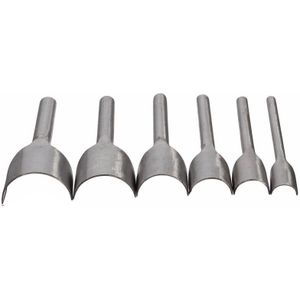 Leer Hobbygereedschappen Half Ronde V Vormige Cutter Punch Lederen Handgemaakte Ambachtelijke Gereedschappen Ponsen Handgereedschap 6 Stks/set 15mm-40Mm