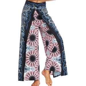 Vrouwen Casual Harembroek Hippie Boho Patchwork Comfortabele Baggy Print Yoga Broek