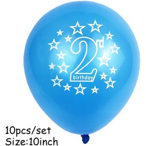 10Pcs 2nd Hartvorm Gedrukt Pearl Latex Ballonnen Voor Baby 2 Jaar Verjaardagsfeestje Baby Shower Anniversary Decoratie Benodigdheden
