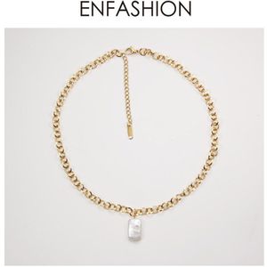 Enfashion Boho Conch Ketting Vrouwen Goud Kleur Verklaring Natuurlijke Parelmoer Kettingen Rvs Sieraden P193025