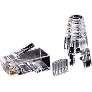 50Pcs Cat6 RJ45 Connector Utp Kabel Ethernet Jack 8P8C Netwerk Cat 6 Modulaire Stekkers Met 6.5Mm RJ45 Caps