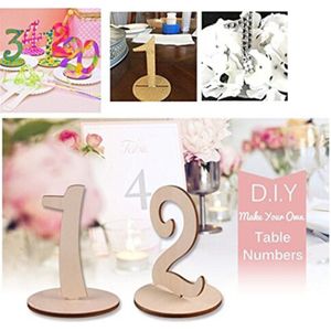 10 stks/pak Nummer 1-10 Plaats Houder Table Number Figuur Kaart Houten Bruiloft Feestartikelen Digitale Zetel Decoratie