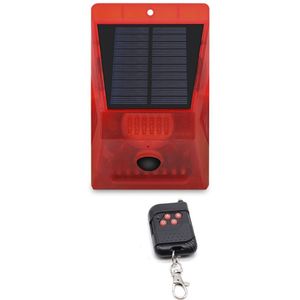 Zonne-energie Pir Motion Sensor Alarm Met Afstandsbediening 129dB Sirene Strobe Voor Huis Tuin Schuur Caravan Alarmsysteem