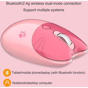 Dual-Mode Muis 2.4G Draadloze Muis Bluetooth Muis Leuke Cartoon Muizen Ergonomische 3D Kantoor Muis Voor Kid Meisje Pc Tablet