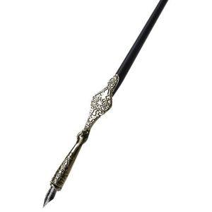 1PC Metalen Gesneden Ambachtelijke Script Antieke Dip Pen Schuine Kalligrafie Pen Houder