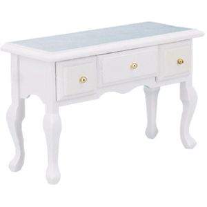 1/12 Dollhouse Diy Decor Mini Houten Tafel Bureau Met Lade Kast Model Speelgoed Kids Educatief Speelgoed Voor Kinderen