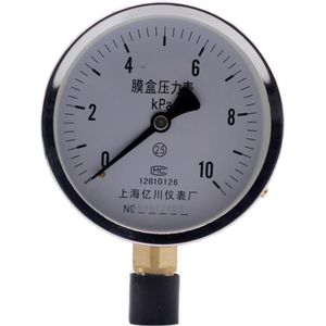 YE100 0-10KPA Membraan Manometer Micro Druk Meter Aardgas Manometer Kpa Meter