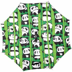 Panda Vouwen Reverse Paraplu Dubbele Laag Omgekeerde Winddicht Regen Auto Paraplu Zelf Stand Regen Zon Bescherming C-Haak Voor auto