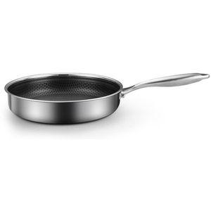 Non-stick Koekenpan, Rvs Koekenpan, compatibel Voor Multifunctionele Koken Pan Gebruik Voor Thuis Keuken 28Cm