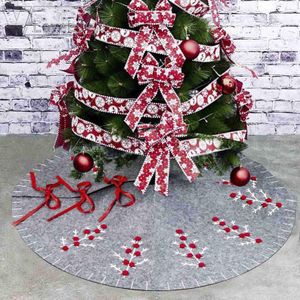 120 cm/48 ""Grijs Vilt Applique Kerstboom Rok Kit Ronde Grey Kerstboom Rok Jaar christmas Party Decoratie