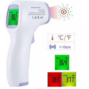 ! Non-Contact Infrarood Voorhoofd Thermometer Handheld Body Temperatuur Hoge Meten Tricolor Backlight
