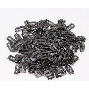 U Vorm Zwart Gekleurde Pruiken Haar Clips 500 stks Metalen Snap Clips voor Veer Hair Extensions Pruiken Inslag 32mm