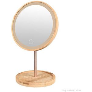 Usb Opladen Deatchable Houten Led Make-Up Spiegel Touch Screen Spiegels Desktop Make Up Cosmetische Spiegel 30 #