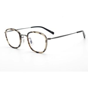 Hand-made Titanium Acetaat Unisex Brillen Optische Recept Vierkante Bril Frame voor Mannen Vrouwen Lichtgewicht Oculos de Grau