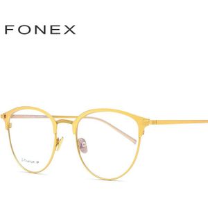FONEX Pure B Titanium Brilmontuur Mannen Ronde Recept Brillen Bijziendheid Optische Brillen Brillen met Keramiek Neus Pad