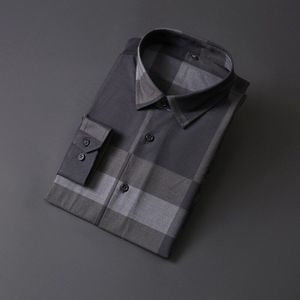 Mannen Business Casual Shirts Herfst Lange Mouwen Grijs Plaid Losse Shirt Werk Jurk Plus Size 5XL 6XL 7XL